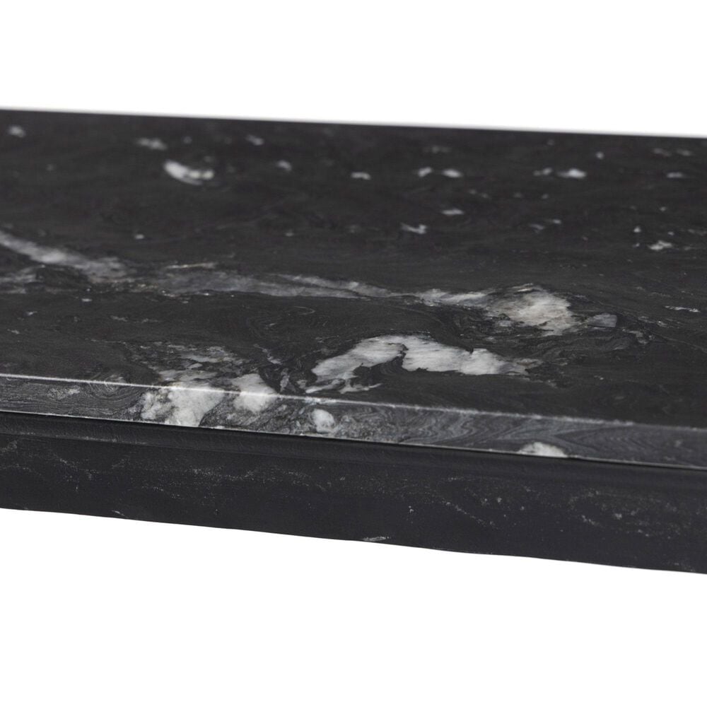 Four Hands Hammered Iron Console Table-Charcoal Marble, , large