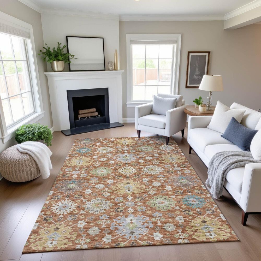 Dalyn Rug Company Silk Road Cayenne, Paprika, Ivory, Gold, Teal, Gray and Brown 10&#39; x 14&#39; Area Rug, , large