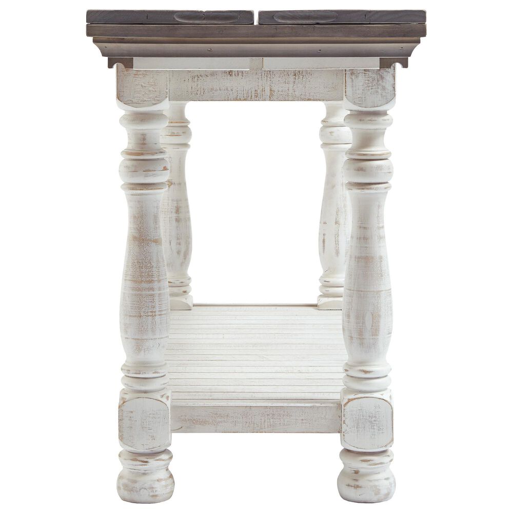 Ashley Havalance Flip-Top Sofa Table in Weathered Gray and Vintage White, , large