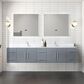 Lexora Home Geneva 84" Double Bathroom Vanity in Dark Grey with 2 cm White Quartz Top and Rectangular Sinks, , large
