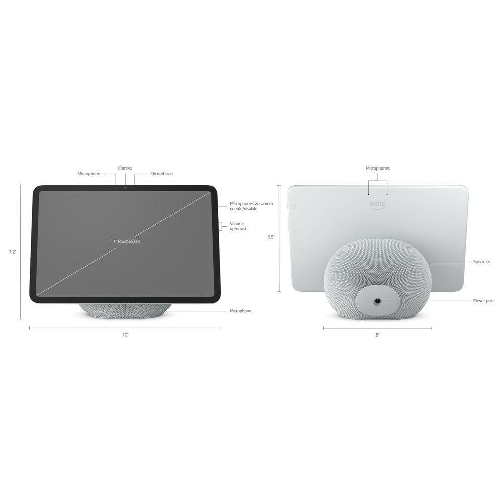 Amazon Echo Show 11 Smart Display with Spatial Audio in Glacier White, , large