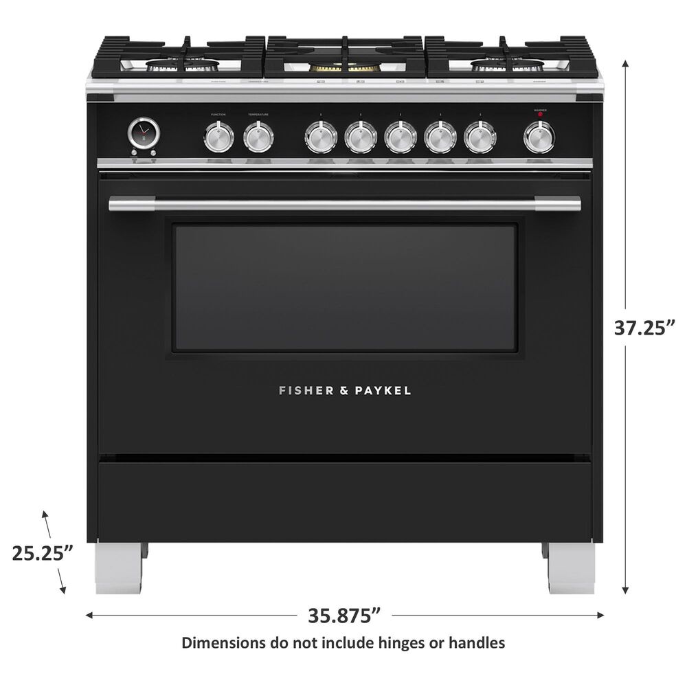 Fisher &amp; Paykel 36&quot; Freestanding Classic Dual Fuel Ranges in Black, , large