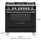 Fisher & Paykel 36" Freestanding Classic Dual Fuel Ranges in Black, , large