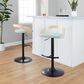 LumiSource Grotto Swivel Barstool with Light Green Fabric Upholstery in Black and Natural (Set of 2), , large