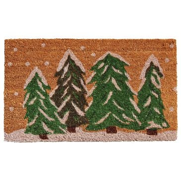 Calloway Mills Winter Wonderland  1"5" x 2"5" Natural and Green Door Mat, , large