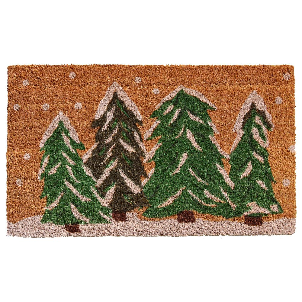 Callaway Winter Wonderland 1"5" x 2"5" Natural and Green Door Mat, , large