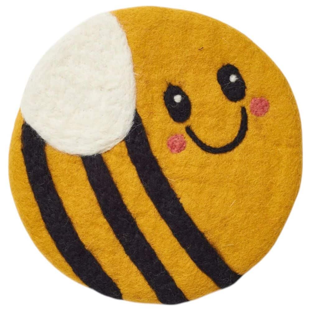 Once Again Home Bee Wool Trivet in Yellow, , large