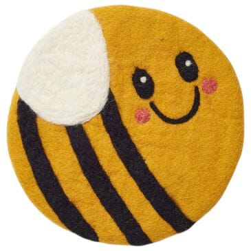 Once Again Home Bee Wool Trivet in Yellow, , large