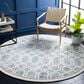 Safavieh Artistry ARR665M 7" Round Ivory and Blue Area Rug, , large