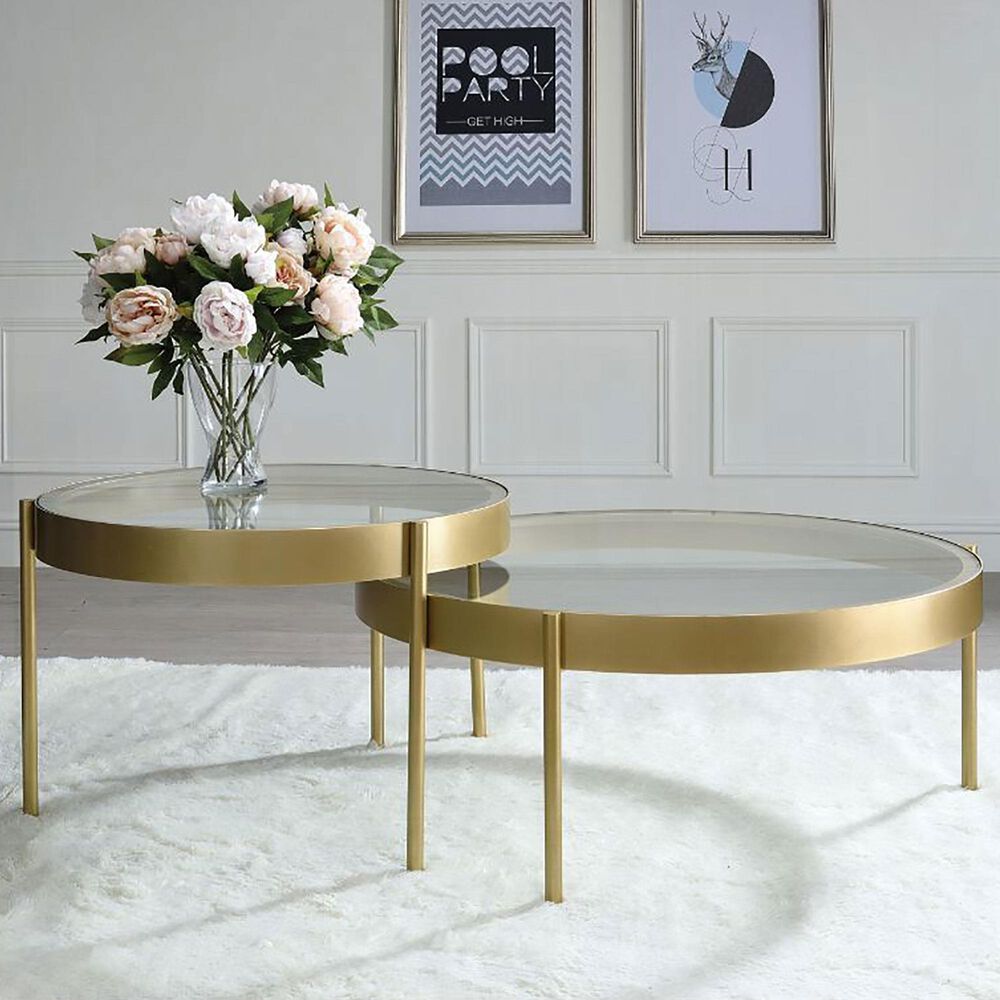 Gunnison Co. Andover 2-Piece Nesting Tables in Gold, , large