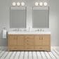 37B Alanya 72" Double Bathroom Vanity in Warm Oak with White Composite Stone Top, , large