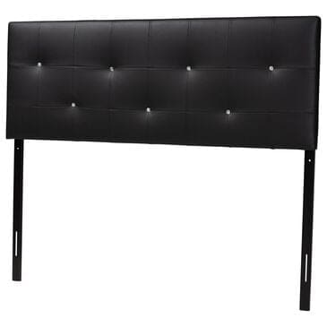 Baxton Studio Dalini King Panel Headboard in Black, , large