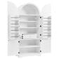 HOMLUX 72" Tall Arched Kitchen Pantry Cabinet in White, , large