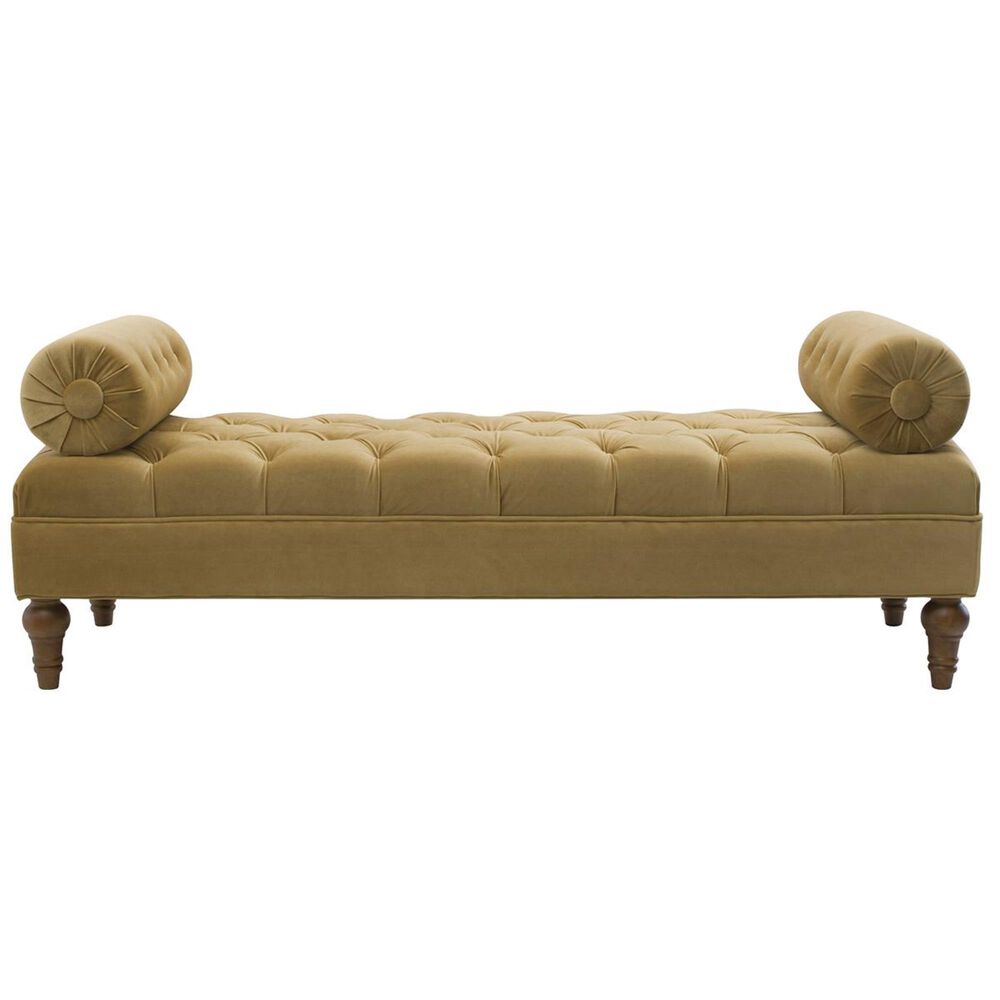 Jennifer Taylor Home Lewis Bolster Arm Entryway Bench in Gold, , large
