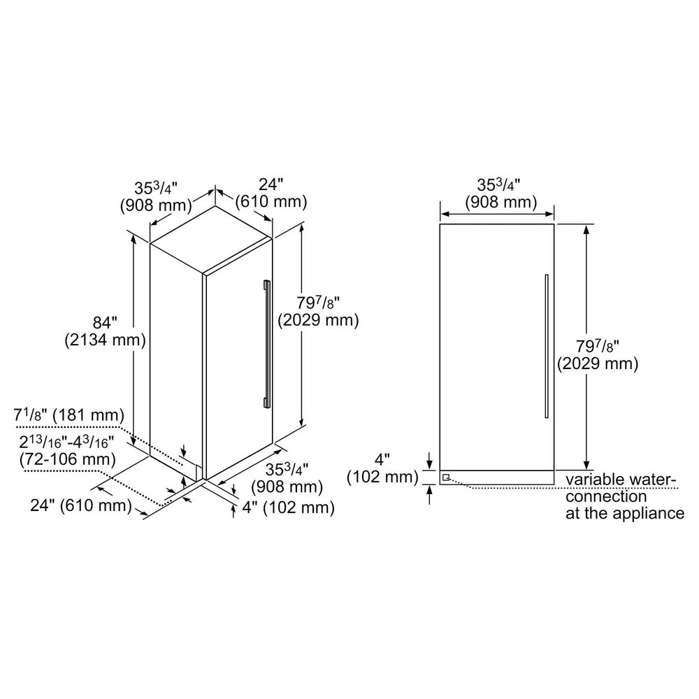 Thermador 36&quot; Built-In Freezer Column Refrigerator, , large