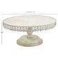 Maple and Jade Floral Cake Stand with Lace Inspired Edge in Distressed Cream, Black and Brown, , large