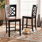 Baxton Studio Nicolette Counter Stool in Dark Brown and Walnut Brown (Set of 2), , large