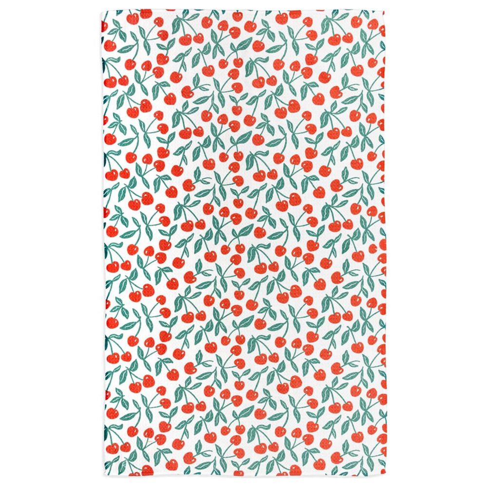 MuKitchen Vibe Dish Towel in Cherry Pit and White, , large