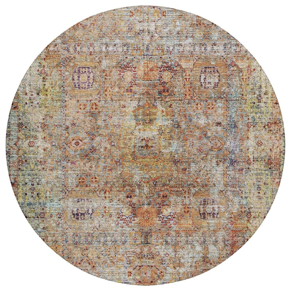 Dalyn Rug Company Karaj KJ1 8" Round Coral Indoor/Outdoor Area Rug, , large