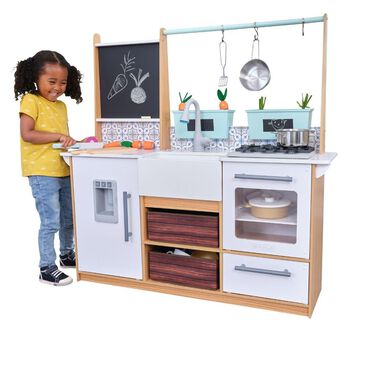 KidKraft Modern Metallics Farmhouse Play Kitchen, , large