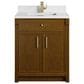 James Martin Bellshire 30" Single Bathroom Vanity in Honey Oak with Single Hole 3 cm White Zeus Silestone Top and Rectangular Sink, , large