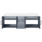 Lexora Home Geneva 60" Double Bathroom Vanity in Dark Grey with 2 cm White Quartz Top and Rectangular Sinks, , large