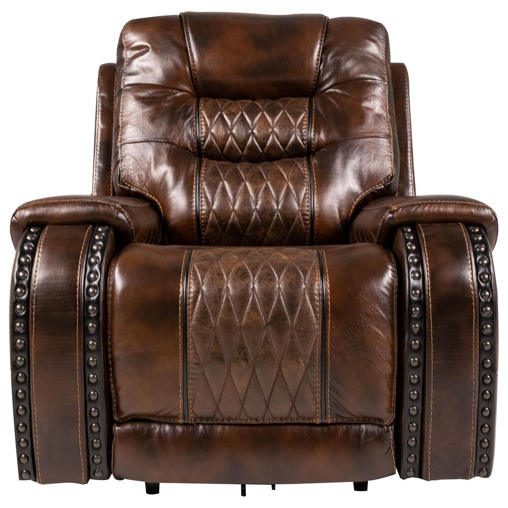 Prime Resources International Rhythm Power Recliner with Power Headrest in Bronze Walnut, , large