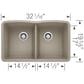 Blanco Diamond 32" Equal Double Bowl Kitchen Sink in Truffle, , large