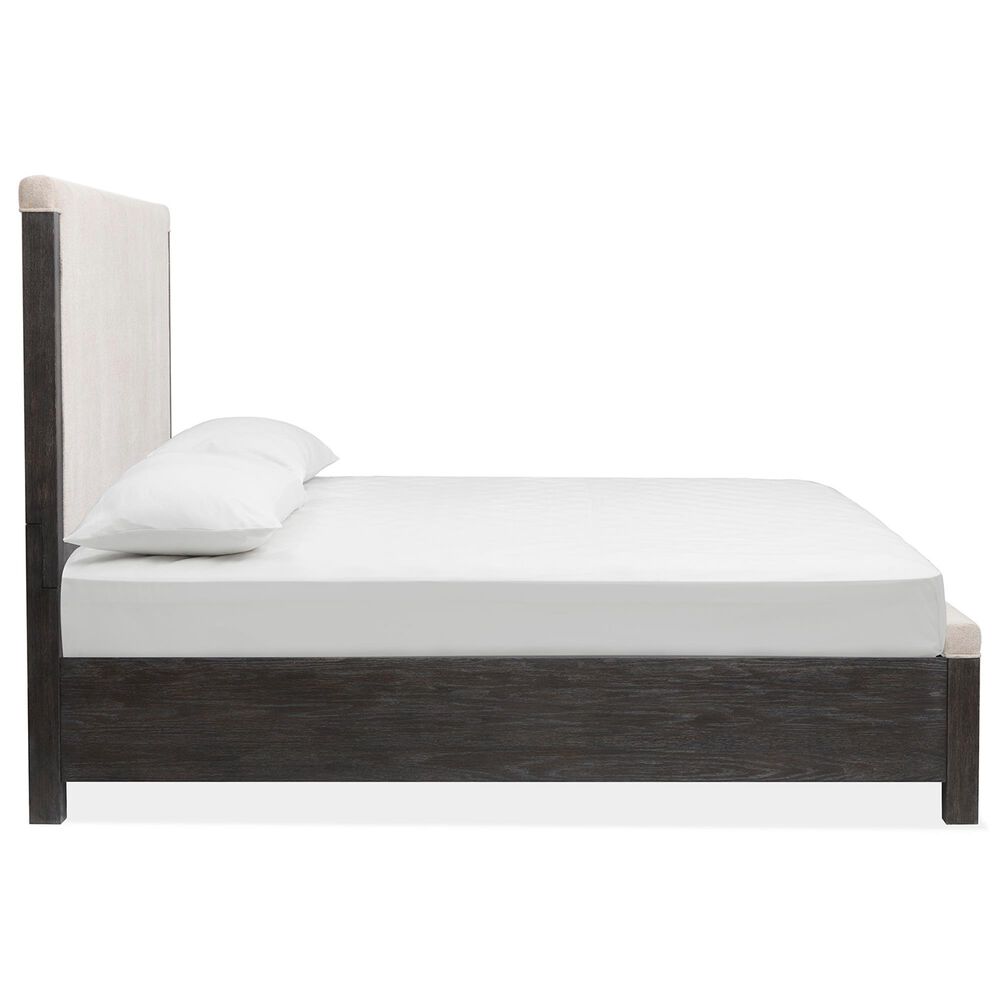 Nicolette Home Plum Creek King Panel Upholstered Bed with Two Nightstands in Ravenwood Black, , large