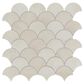 Dal-Tile Miramo Pearl 3" Fan Undulated on 13.25" x 12.75" Ceramic Mosaic Sheet, , large