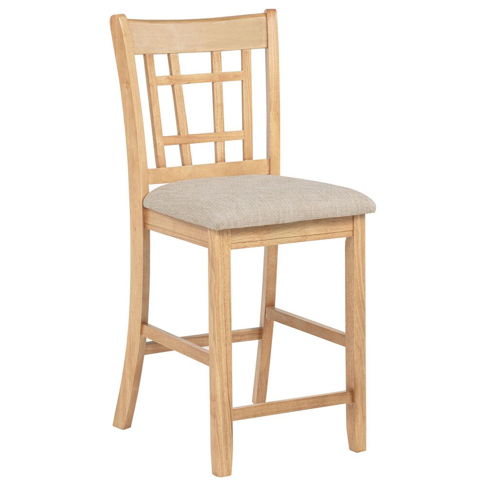 Pacific Landing Lavon 5-Piece Oval Counter Height Dining Set in Light Oak, , large
