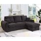 HOMLUX 95"W Teddy Fleece Reversible Sleeper Sectional Sofa with Storage Chaise in Black, , large