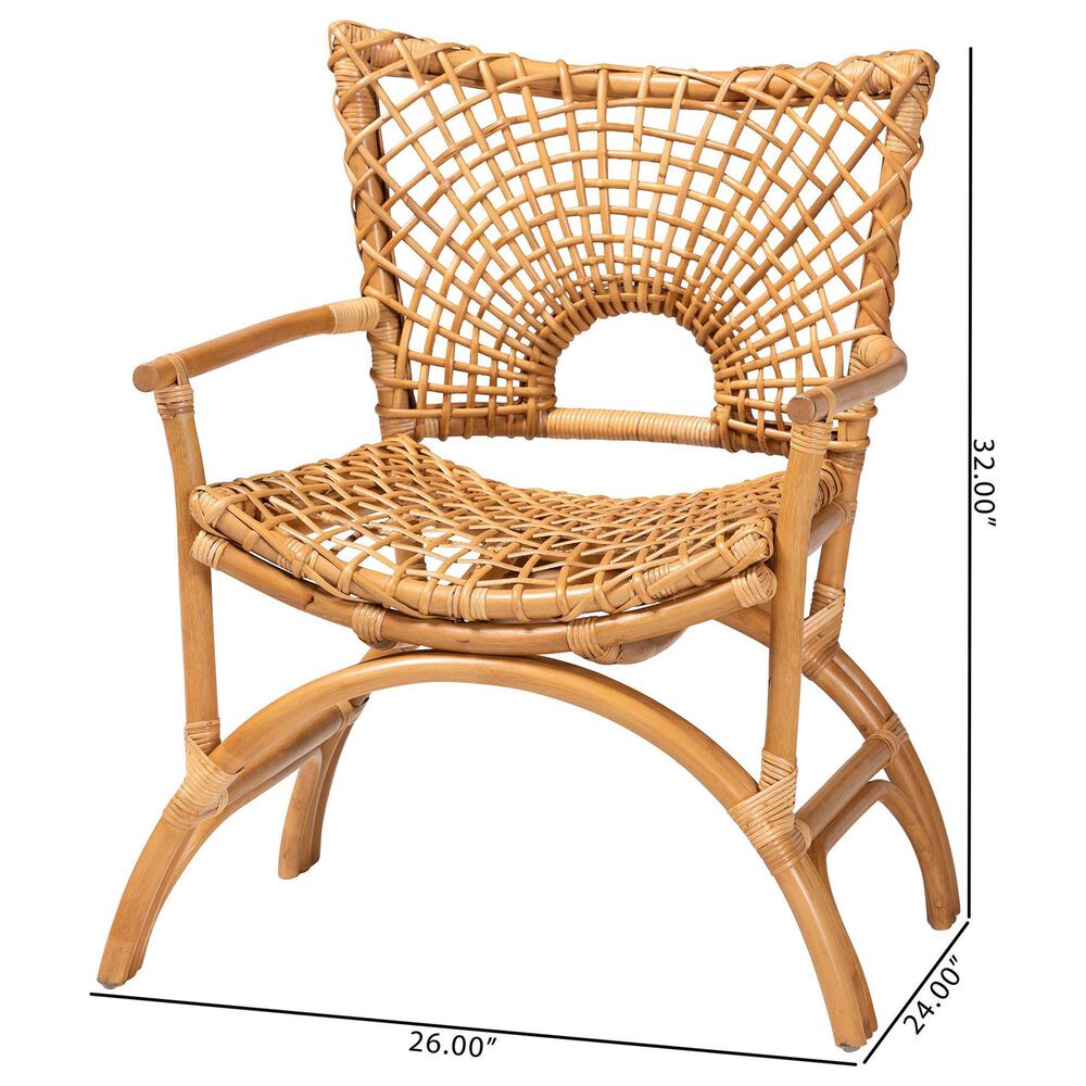 Baxton Studio Mamba Arm Chair in Light Honey, , large