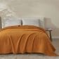 Trade Linker Full/Queen Waffle Weave Knit Throw Blanket in Bronze, , large