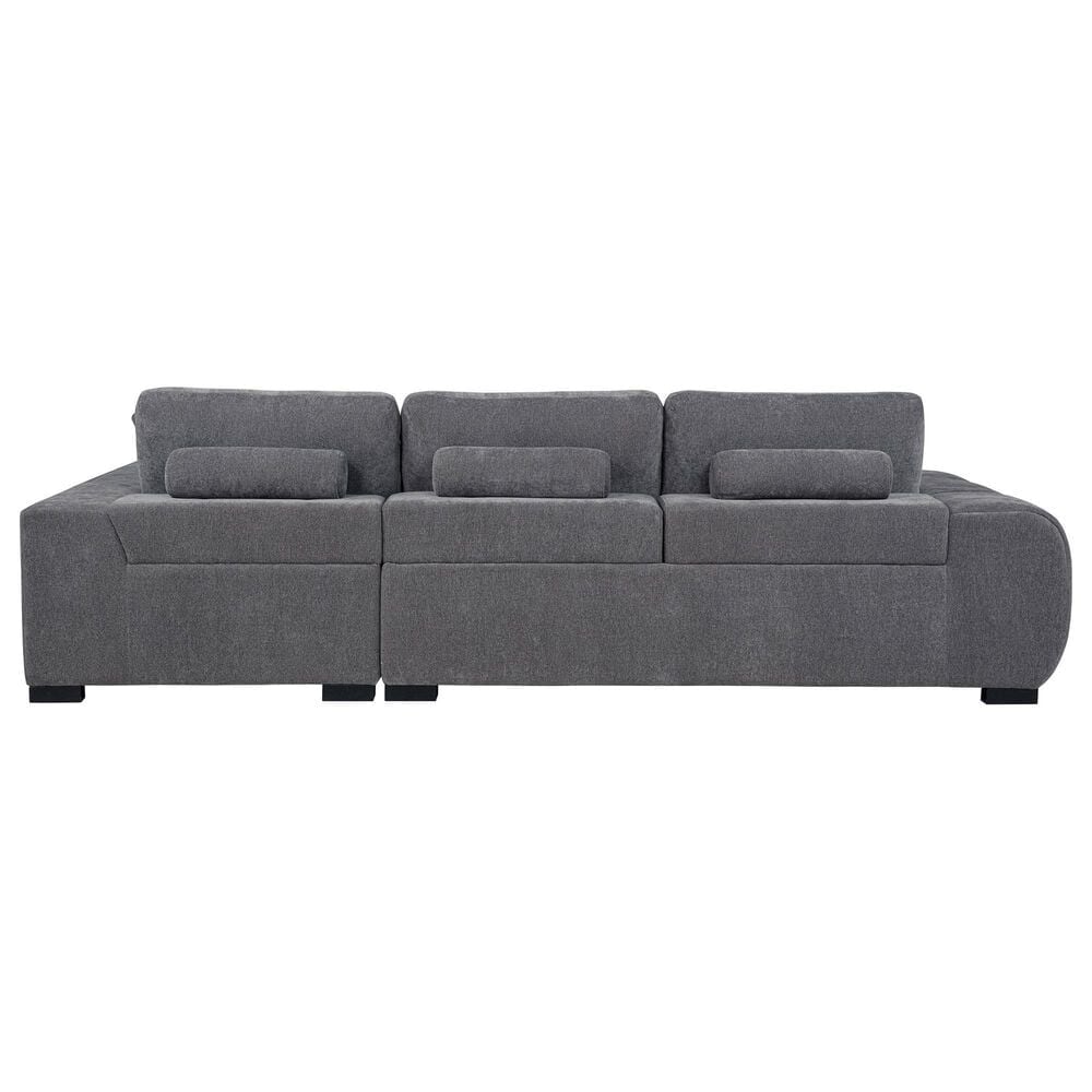 COASTER Octavia 2-Piece Stationary Right Facing Sectional in Charcoal Gray, , large
