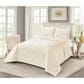 Duke Imports Virah Bella Micromink 3-Piece King Quilt Set in Striped Ivory Weave, , large