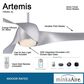 Minka-Aire Artemis 58" Smart Celling Fan with LED Light in Silver, , large
