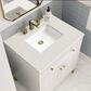 James Martin Vanities Chicago 30" Single Bathroom Vanity in Glossy White with 3 cm Lime Delight Quartz Top and Rectangular Sink, , large