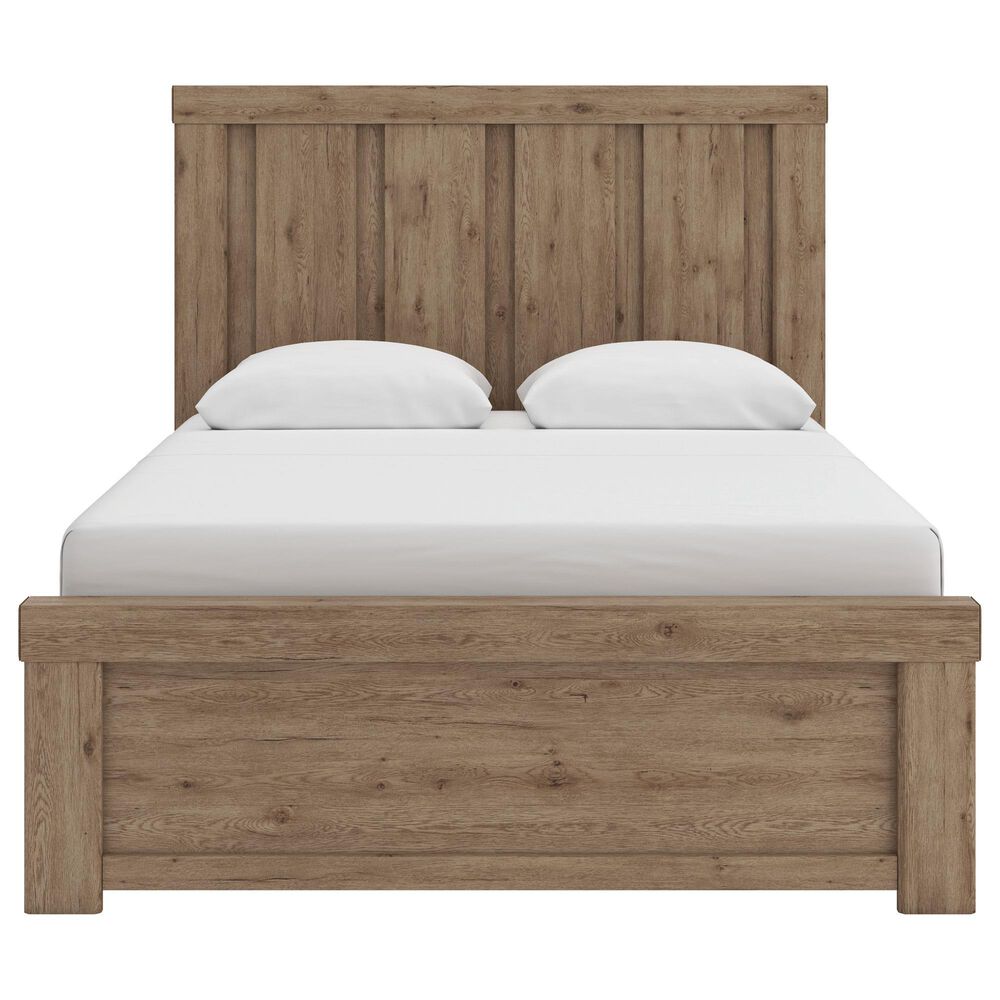 Ashley Oliandon 5 Piece Queen Panel Bedroom Set in Light Brown, , large