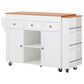 HOMLUX 86" Kitchen Island with Extendable Dining Table in White, , large