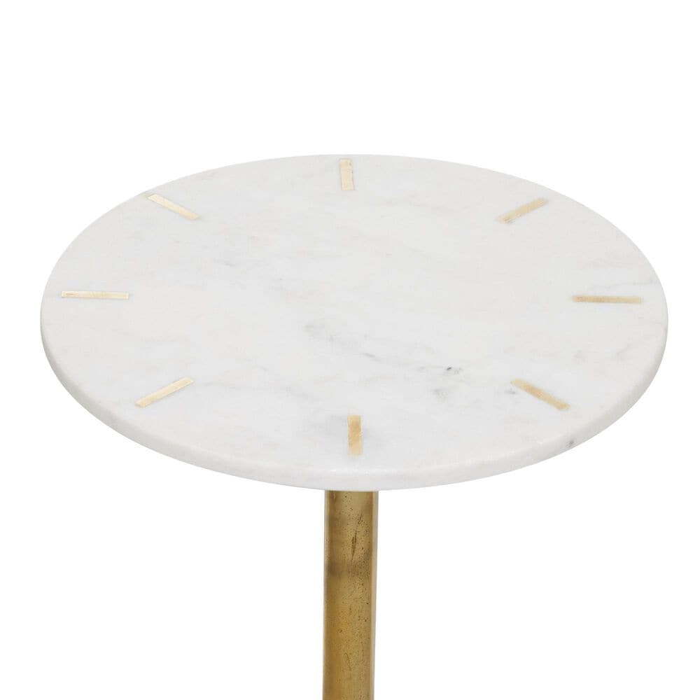 Maple and Jade 27&quot; Accent End Table in Gold and White, , large