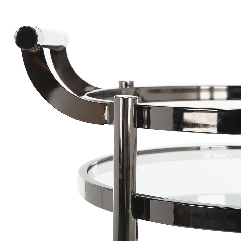Safavieh Sienna 2-Tier Round Bar Cart in Black Nickel, , large