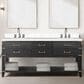 Lexora Home Norwalk 72" Double Bathroom Vanity in Black Oak with White Cultured Marble Top and Rectangle Sink, , large