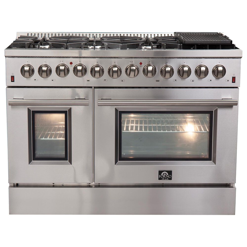 Forno Galiano 48" Freestanding Dual Fuel Range in Stainless Steel, , large