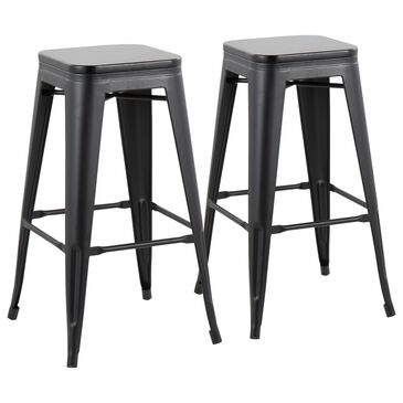 Lumisource Oregon Barstool in Black (Set of 2), , large