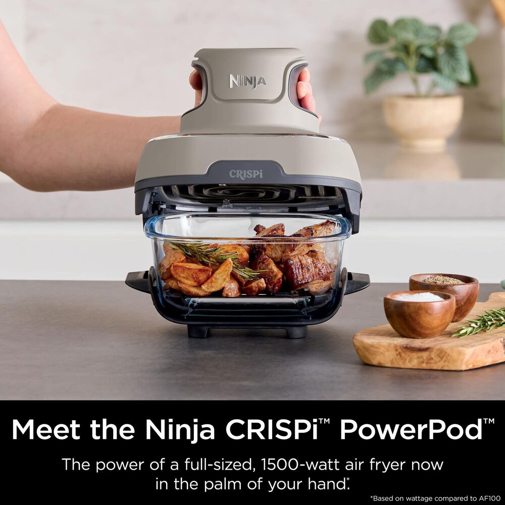 Ninja Crispi 4-In-1 Portable Glass Air Fryer Cooking System in Stone, , large