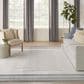 Nourison Astra Machine Washable ASW04 7"10" x 10" Ivory and Blue Area Rug, , large