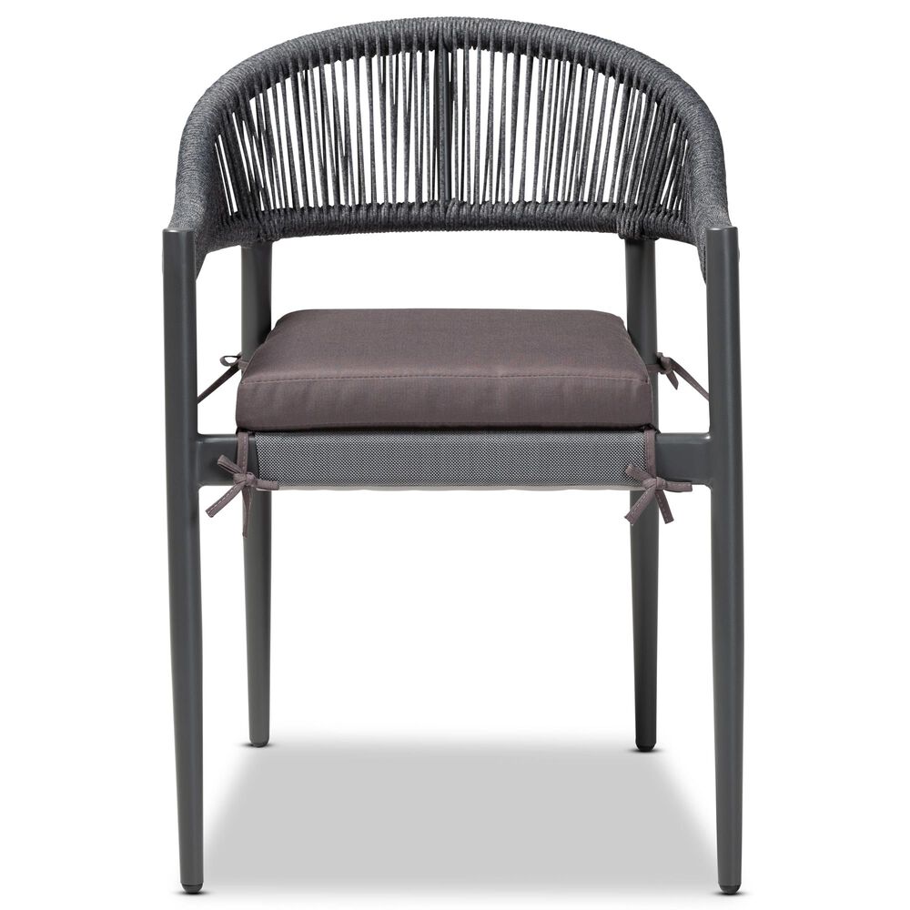 Baxton Studio Wendell Patio Dining Chair in Grey, , large