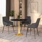 Leisuremod Leisuremod Bristol 31 round dining table Gold base with Black Sintered stone Top, , large