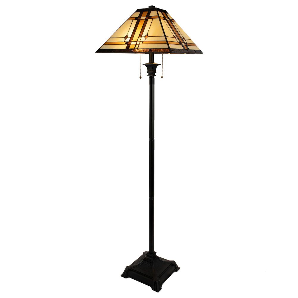 Timberlake Tiffany Style Stained Glass Floor Lamp in Bronze, , large